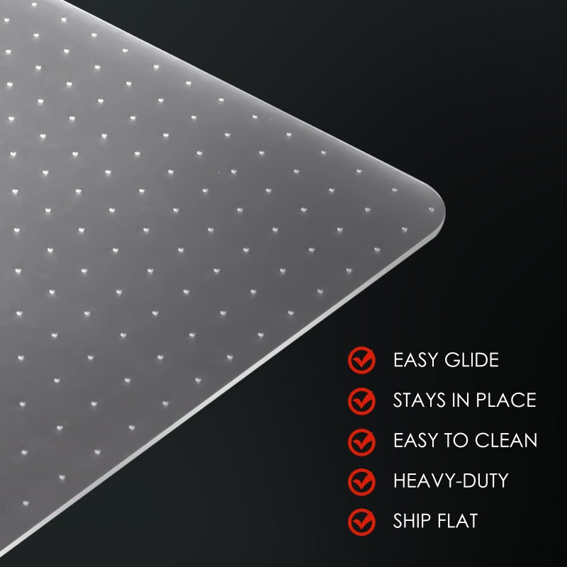 Kuyal Office Chair Mat for Carpet, 32x49 Clear Heavy Duty Computer Chair Mat, Under Desk Protector Carpeted Floors Mat, Easy Chair Movement,Ship Flat - Image 5