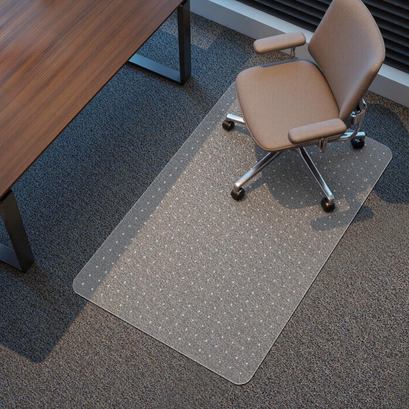 Kuyal Office Chair Mat for Carpet, 32x49 Clear Heavy Duty Computer Chair Mat, Under Desk Protector Carpeted Floors Mat, Easy Chair Movement,Ship Flat - Image 1