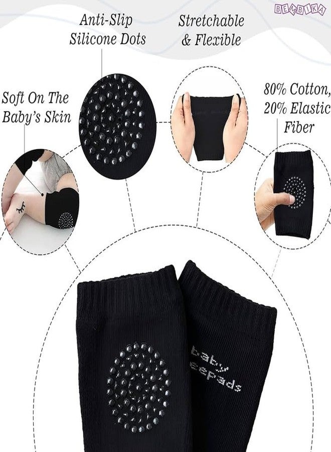 Richmen 2 Pair Baby Knee and Elbow pad Baby Crawling Elbow Pad Baby Leg Warmer Baby Kneecap for Kids Girls Boys Anti-Slip Soft Breathable Knee Guard Cotton Socks - Image 5