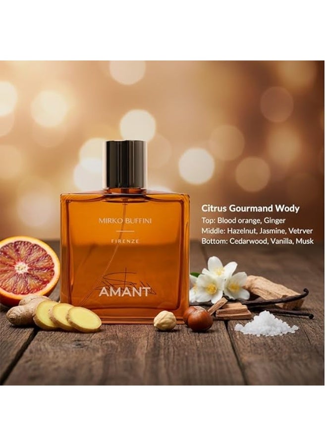 ميركو بوفيني عطر أمانت أو دو بارفان، ميركو بوفيني، ١٠٠ مل، برتقال دموي، زنجبيل، بندق، ياسمين، نجيل الهند، خشب الأرز، فانيليا، مسك - Image 2