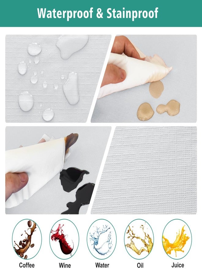 LUSHVIDA 6 Packs Vinyl Tablecloths with Flannel Backing for 6ft Rectangle Folding Table Cloths - Waterproof Plastic Picnic Table Covers with Elastic Corners, 30x72 inch, White - Image 4