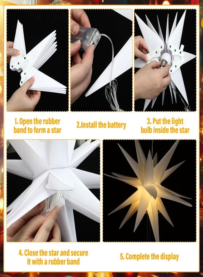 Threlaco مجموعة ثريلاكو المكونة من 3 قطع لمشهد الميلاد مع قماش ستائر بمقاس 1.6 × 9 أمتار، ديكور للكنيسة وأضواء نجمة بيت لحم الكلاسيكية - زينة دينية لحفلات عيد الميلاد ورأس السنة الجديدة - Image 3