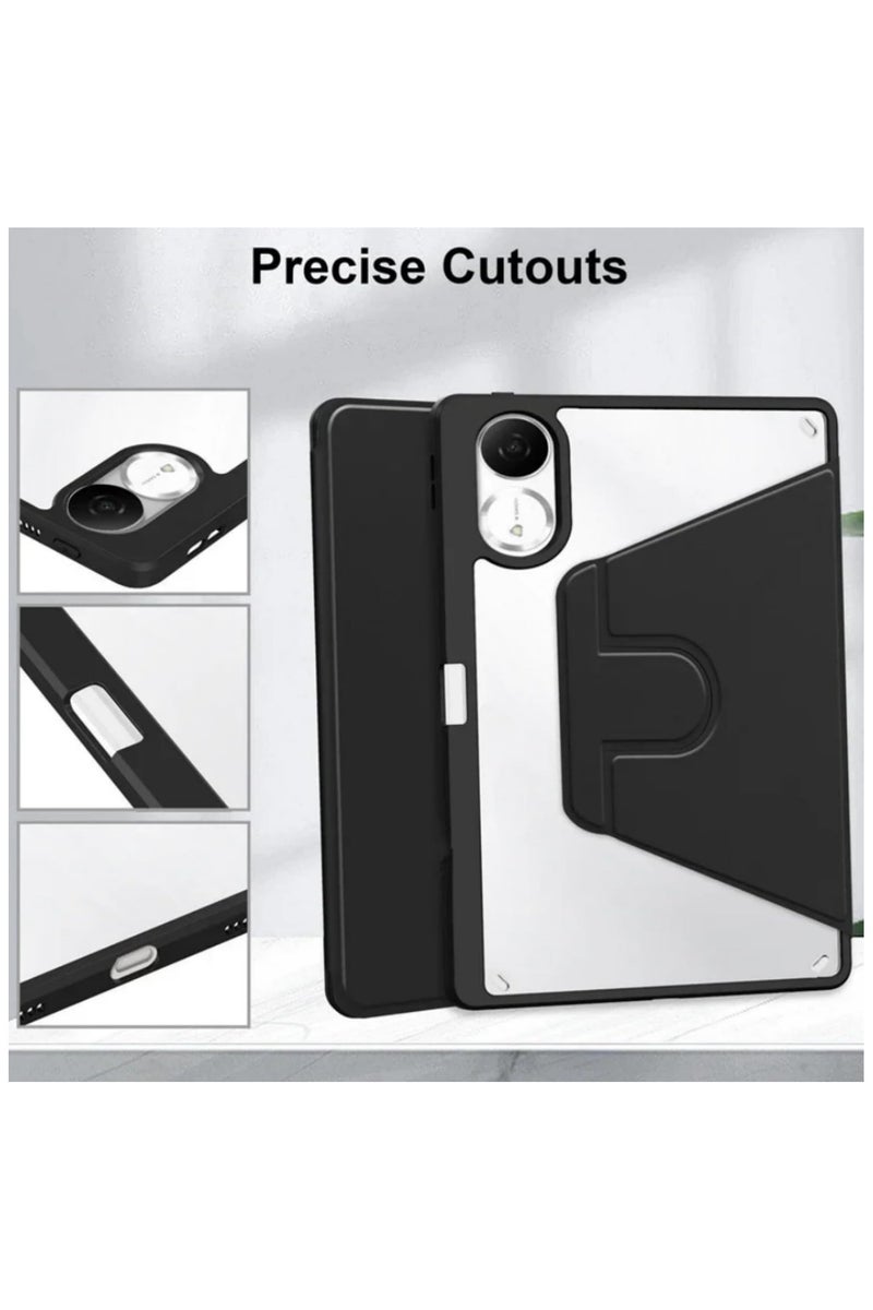 360 Degree Rotation Case for Redmi Pad 2 with Pen Holder Compatible with Xiaomi Redmi Pad 2 11 Inch 2025 Model Horizontal and Vertical Stand Cover Black - Image 3