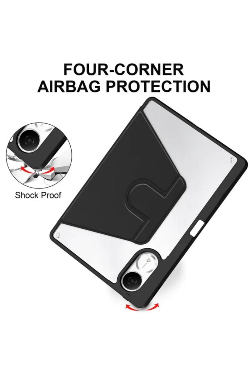 360 Degree Rotation Case for Redmi Pad 2 with Pen Holder Compatible with Xiaomi Redmi Pad 2 11 Inch 2025 Model Horizontal and Vertical Stand Cover Black - Image 5