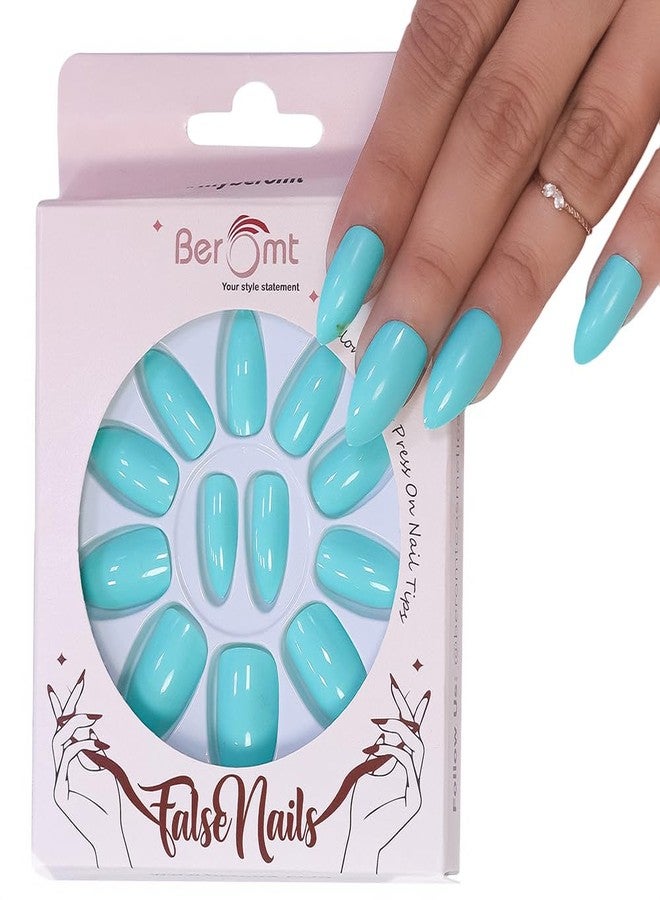 Beromt press on nails salon ready beautiful colored premium solid acrylic nails for women professional - BFN438PSN - Image 1
