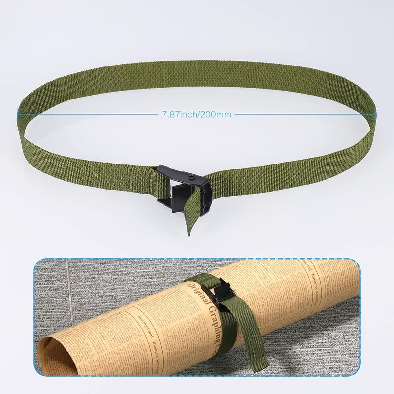 Hejo هيجو 10 قطع أحزمة راتشيت قصيرة، 65 × 2.5 سم أحزمة ربط راتشيت خضراء مع مشبك كام، أحزمة شد متينة قابلة للتعديل للدراجات النارية، الدراجات، الأمتعة - Image 5