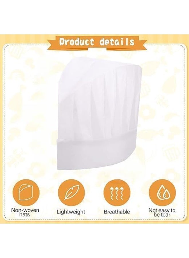 Chef Hats 2 Pack White  Kitchen Hat Unisex for Kids Adults, Disposable Bakery Cooking Hat Suitable for Home School Pizza Parties, Easy-Fit Chef Caps for Baking and CookoutsV - Image 3