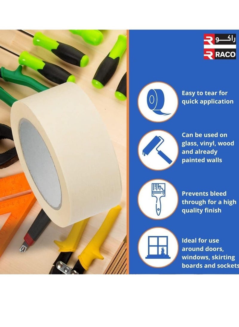 RACO White Masking Tape Decorators Tape Painting Tape for Decorating Painted Walls Spray DIY Painter's Tape Pack of 3  - Image 3