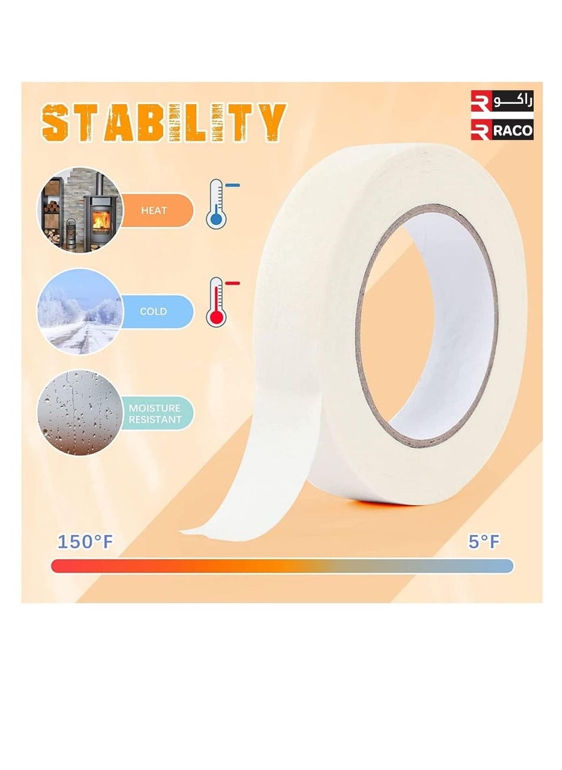 RACO White Masking Tape Decorators Tape Painting Tape for Decorating Painted Walls Spray DIY Painter's Tape Pack of 3  - Image 5