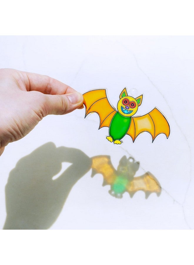 Winlyn 24 Sets Halloween Bat Suncatcher Ornaments DIY Window Paint Art Craft Kits for Kids Classroom Activities Fall Party Art Projects - Image 5
