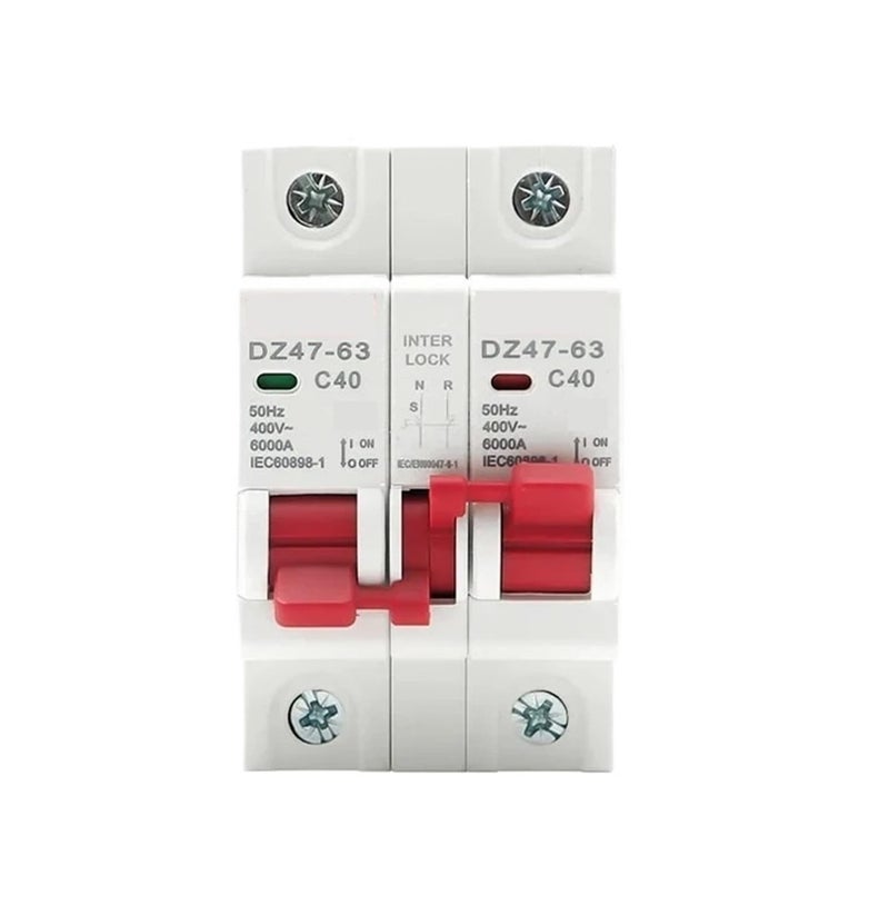 Manual Transfer Switch 2P 2P 32A AC Dual Power Interlock Circuit Breaker MCB - Image 2