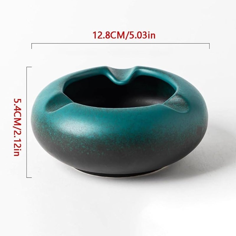 Personalized Ceramic Ashtray Kiln Turned Round Home Office Patio Decorative Ornament Color C - Image 1