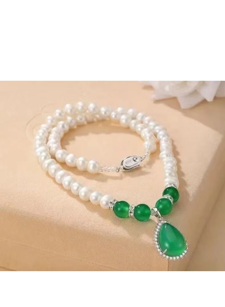 ممتاز قلادة اللؤلؤ الزمرد - Image 4