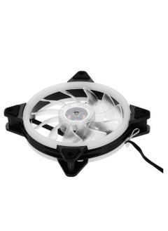 Generic Computer Radiator RGB Fan 12cm RGB Case Cooling Fan Case Cooler Mute Cooling Fan with Non-adjustable Colorful RGB Light 3 Fans  - Image 4