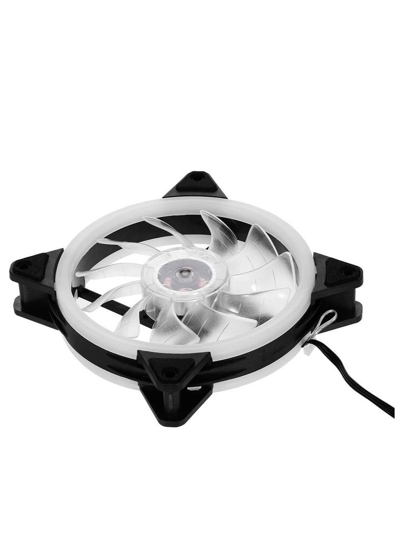 Generic Computer Radiator RGB Fan 12cm RGB Case Cooling Fan Case Cooler Mute Cooling Fan with Non-adjustable Colorful RGB Light 3 Fans  - Image 4
