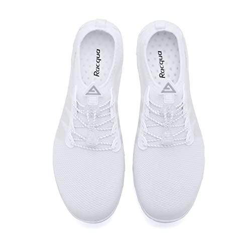 Racqua Womens Swim Water Shoes Quick Dry Barefoot Aqua Shoes Lightweight Beach Surf Diving Kayak Yoga Outdoor Sports White 10 W/9 M - Image 4
