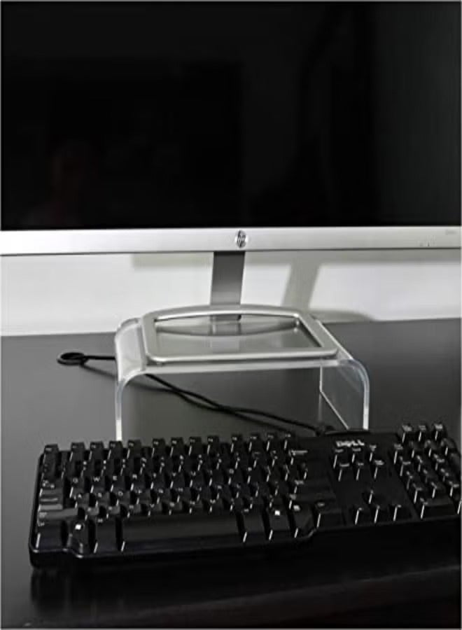 Premium Acrylic Monitor Stand Clear Monitor Stand Clear Monitor Riser Laptop/PC/Multimedia Monitor Stand for Home Office - Image 2