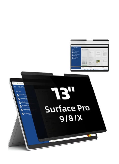 Magnetic Privacy Screen for 13 inch Surface Pro 10/9/8/X, Removable Anti Glare Blue Light Filter, Anti-Peeping Screen Protector for Microsoft Surface Pro 9, Surface Pro 8, Surface Pro X