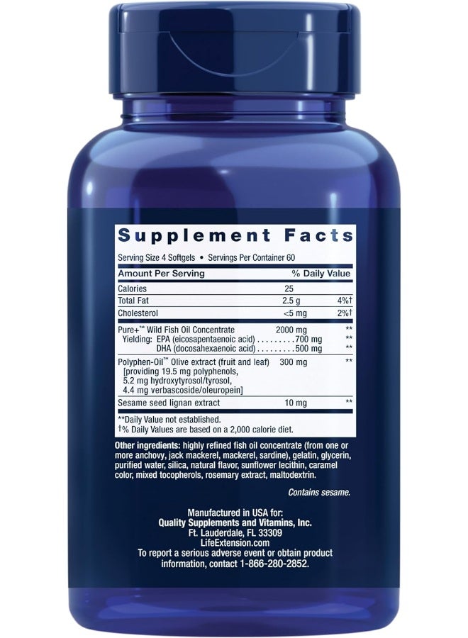 لايف إكستنشن ليفي إكسنتشن سوبر أوميغا-3 مع زيت السمك EPA/DHA، ليغنان السمسم ومستخلص الزيتون - Image 2