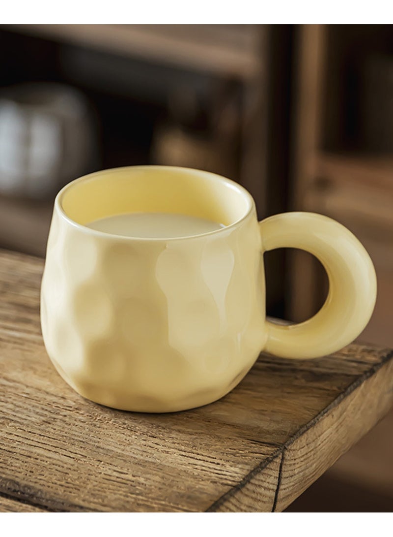 TDAO Ceramic Coffee Mug 450ml Sweet Cream Style Milk Cup with Comfortable Handle for Tea Cocoa Matcha Everyday Use Gift - Image 2