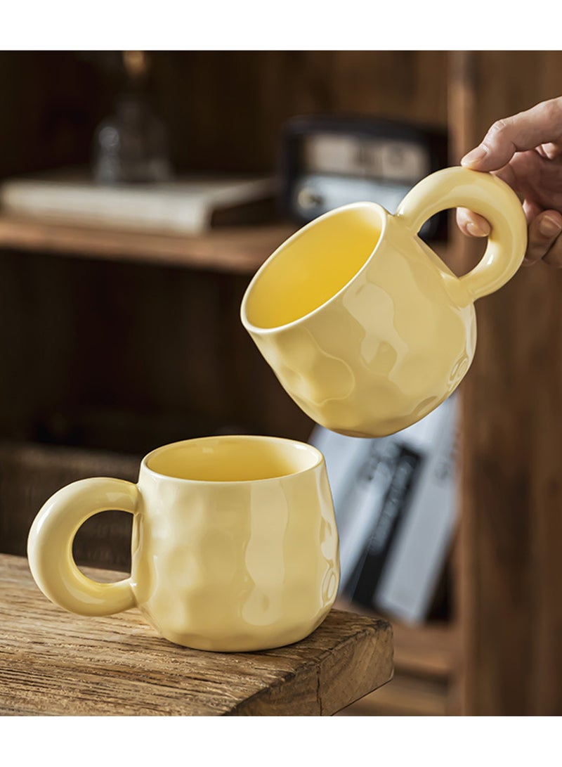 TDAO Ceramic Coffee Mug 450ml Sweet Cream Style Milk Cup with Comfortable Handle for Tea Cocoa Matcha Everyday Use Gift - Image 5