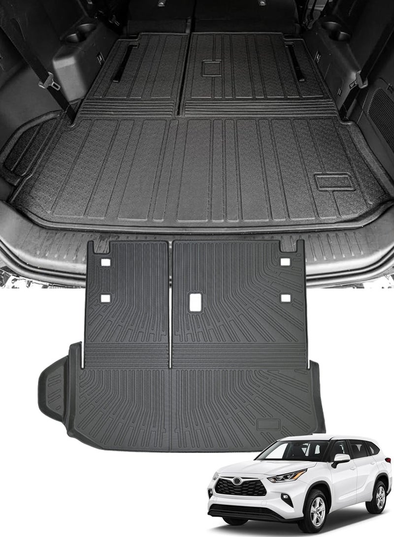Delehehe Cargo Liner - Trunk Mat for Toyota Highlander 2020-2025 Accessories,Custom Fit Car Trunk Mat,All Weather Cargo Mat for Toyota Highlander Accessories,100% Protection TPE - Easy-to-Wash - Image 1