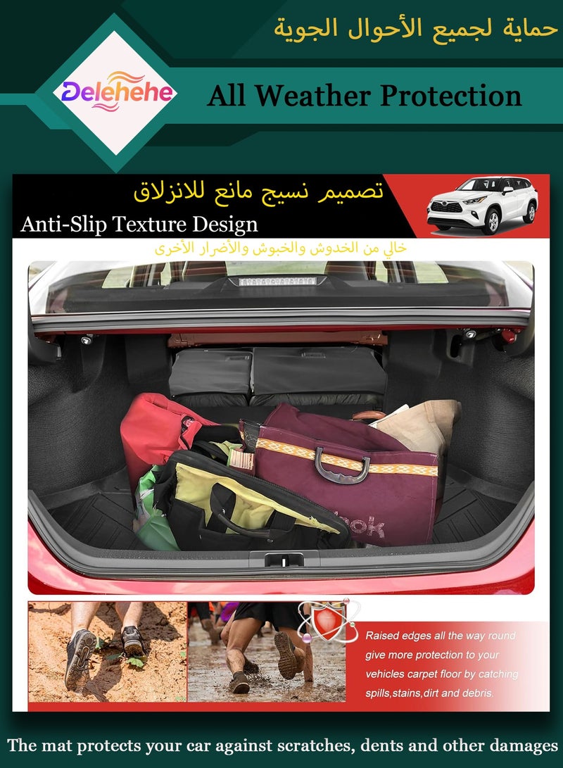 Delehehe Cargo Liner - Trunk Mat for Toyota Highlander 2020-2025 Accessories,Custom Fit Car Trunk Mat,All Weather Cargo Mat for Toyota Highlander Accessories,100% Protection TPE - Easy-to-Wash - Image 5