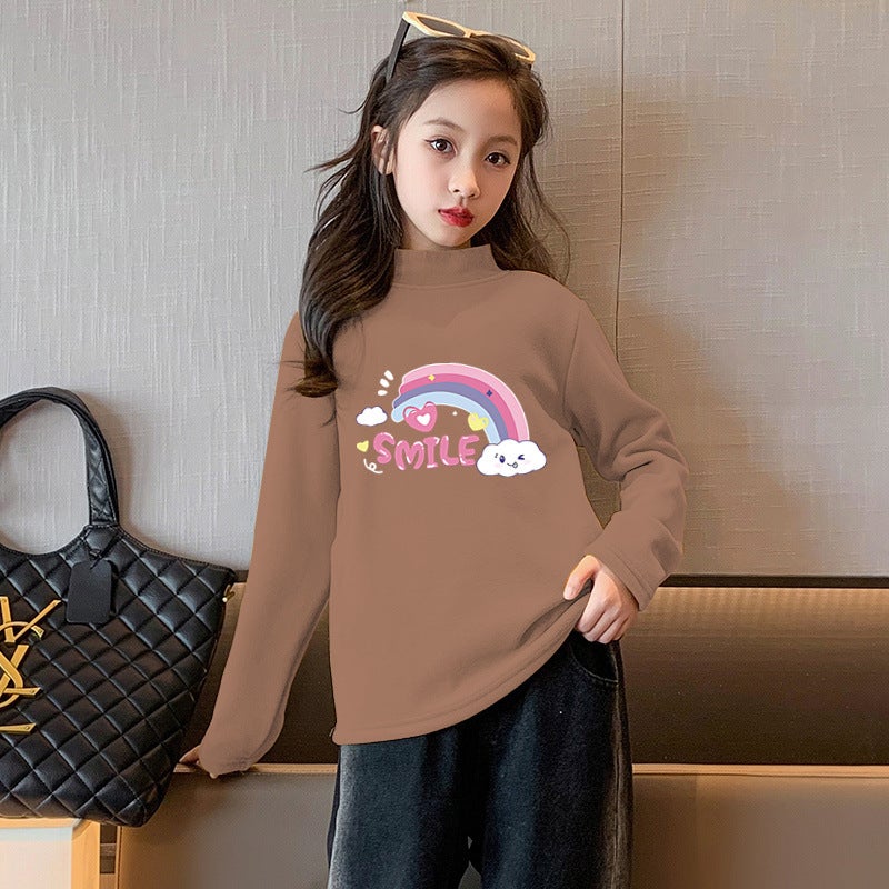 Y2414# Children And Girls Cute Printed New Long Sleeve Styline Fashionable Small And Medium-Sized Children'S Boys And Girls Leisure T-Shirt - Image 1