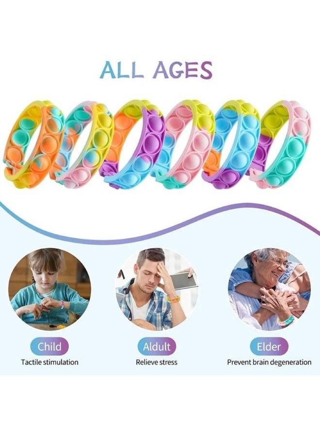 Elite Dose Glow in The Dark Pop It Bracelets Adjustable Push Pop Fidget Toy Multicolor Stress Relief Finger Press for Kids and Adults and Autism Toddler Sensory Toys for Anxiety  - Image 4