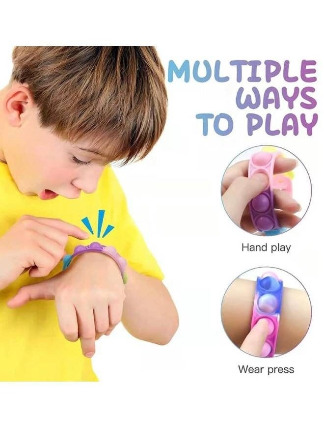 Elite Dose Glow in The Dark Pop It Bracelets Adjustable Push Pop Fidget Toy Multicolor Stress Relief Finger Press for Kids and Adults and Autism Toddler Sensory Toys for Anxiety  - Image 3