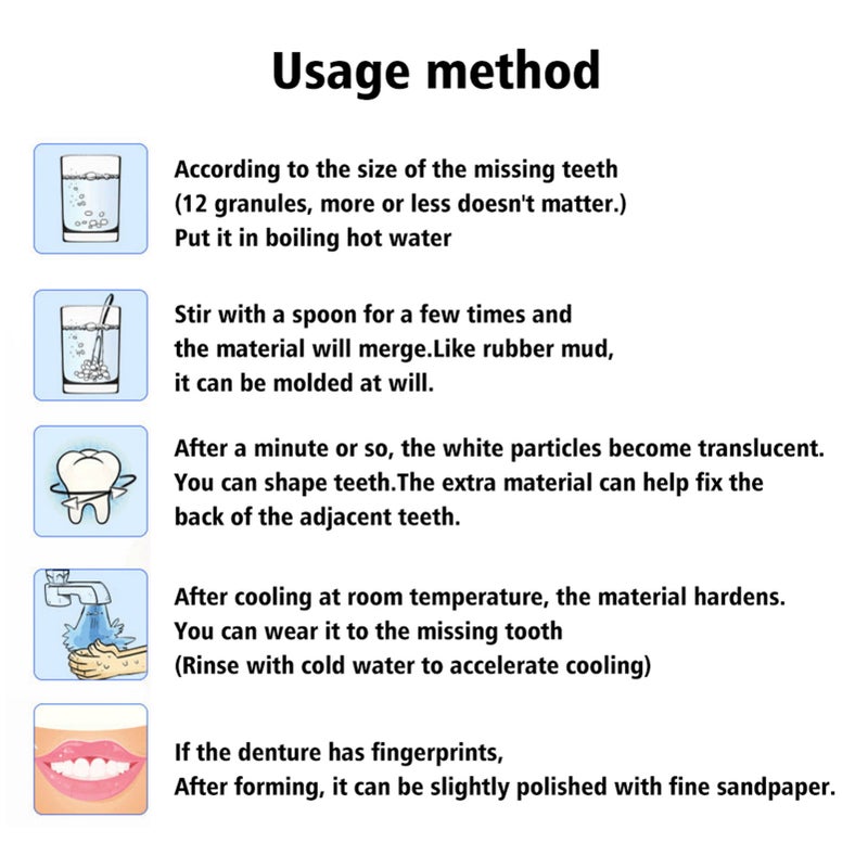 100g Teeth Solid Glue White Granules Complement Teeth Multifunctional Denture Solid Glue Regain Smile - Image 2