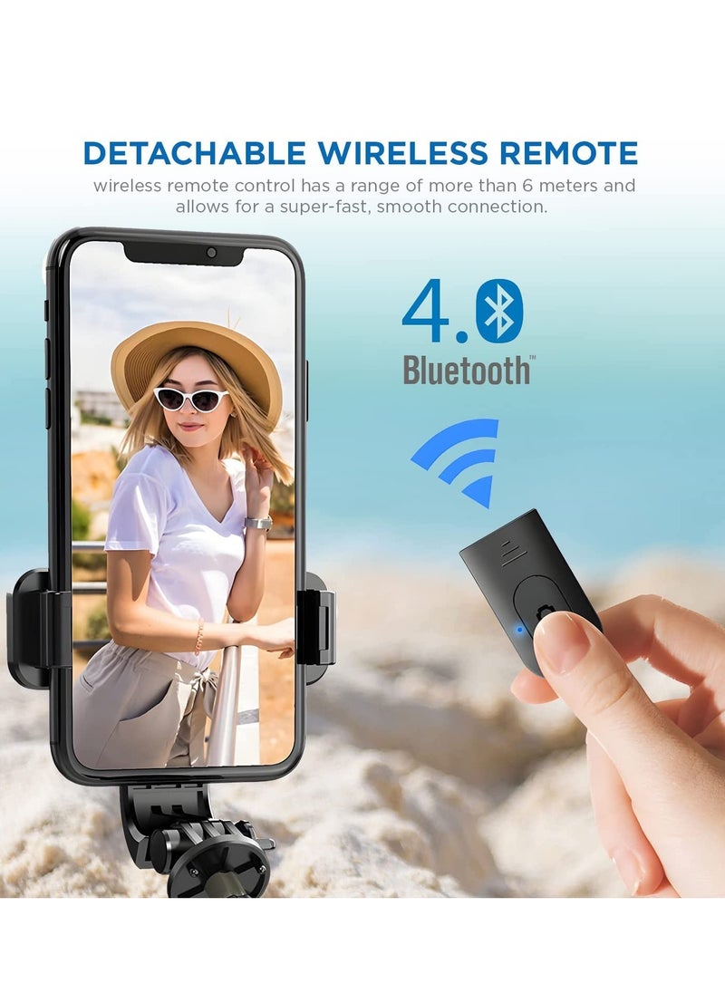ELTRAZONE - Selfie Stick Tripod Bluetooth remote, Extendable 1m Telescopic Selfie Stick, Handheld Tripod, Wireless Remote compatible with iPhone 12/Xs/iPhone 8/iPhone 11/11pro, Galaxy S10/S9 Plus/S8/Note8 - Image 1