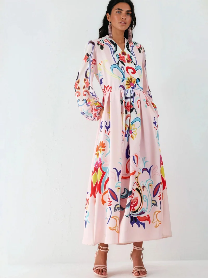 Jennyfer Floral Print Maxi A-Line Dress