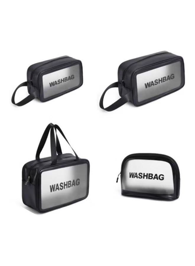 ORiTi 4-Piece Transparent Cosmetic Bag Black  - Image 1