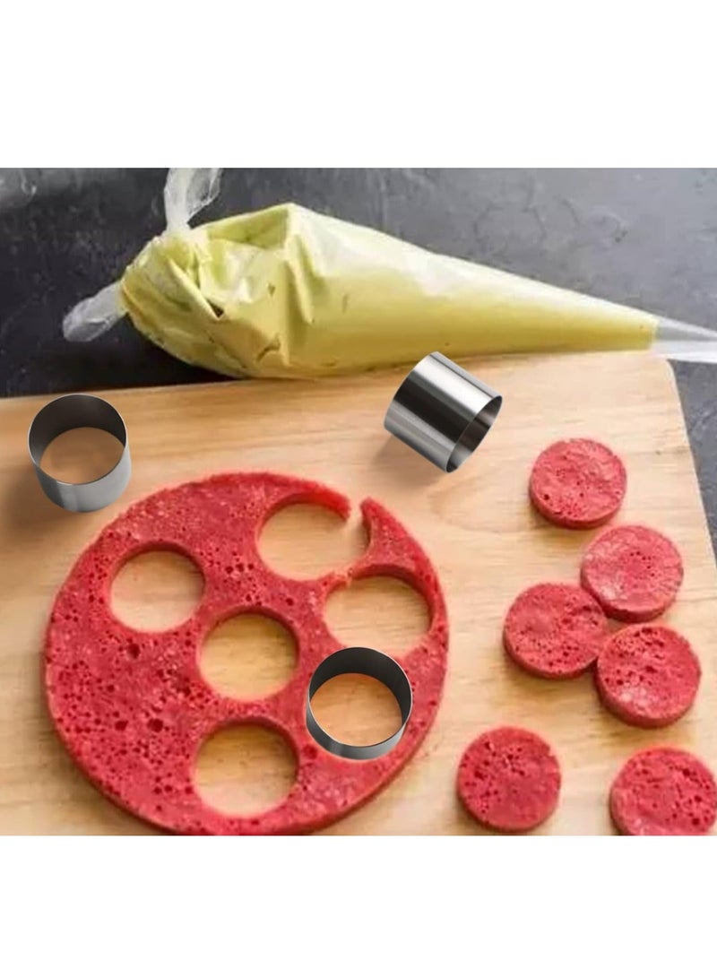 Cake Rings Mold Stainless Steel Nonstick Tart Ring Round Ring Molds Mousse Dessert Rings Tart Molds for Baking Cake Cookie Biscuit Cutter Muffin Baking Molds 6 Packs - Image 4