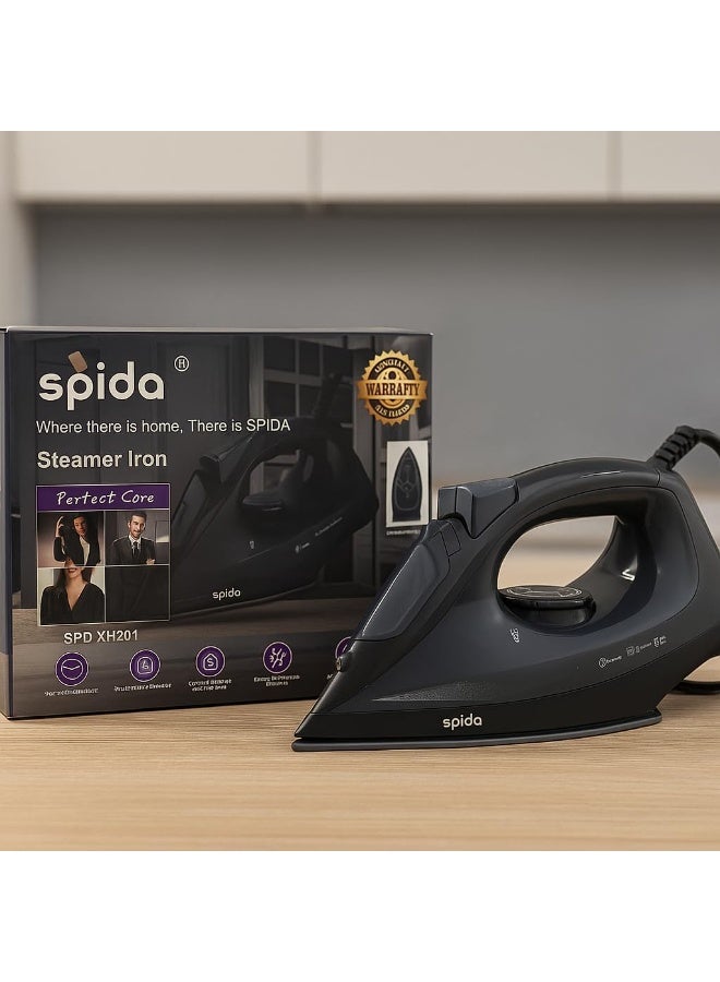 سبيدا مكواة بخار بتسخين سريع وبخار عالي الضغط فعالة وسهلة الاستخدام للمنزل أو العمل التجاري الخفيفSPD-XH201 2400 وات لجميع الأقمشة من سبيدا - Image 4