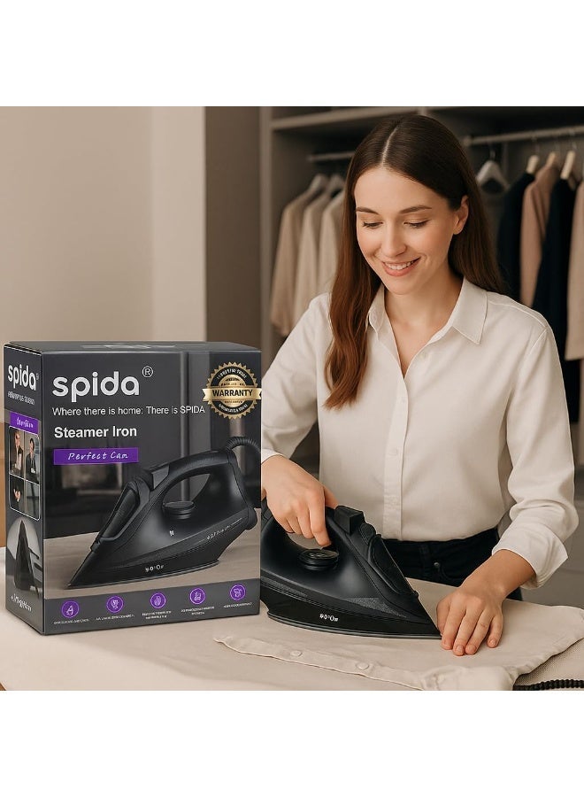 سبيدا مكواة بخار بتسخين سريع وبخار عالي الضغط فعالة وسهلة الاستخدام للمنزل أو العمل التجاري الخفيفSPD-XH201 2400 وات لجميع الأقمشة من سبيدا - Image 3