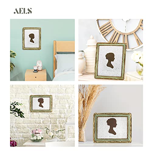 AELS 8x10 Inch Vintage Picture Frame, Elegant Antique Photo Frames with Glass Front, Photo Display, Tabletop Wall Hanging, Gift Ideas,Gold and Green - Image 5
