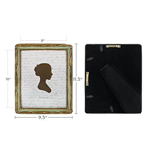 AELS 8x10 Inch Vintage Picture Frame, Elegant Antique Photo Frames with Glass Front, Photo Display, Tabletop Wall Hanging, Gift Ideas,Gold and Green - Image 2