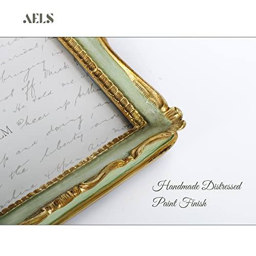AELS 8x10 Inch Vintage Picture Frame, Elegant Antique Photo Frames with Glass Front, Photo Display, Tabletop Wall Hanging, Gift Ideas,Gold and Green - Image 4