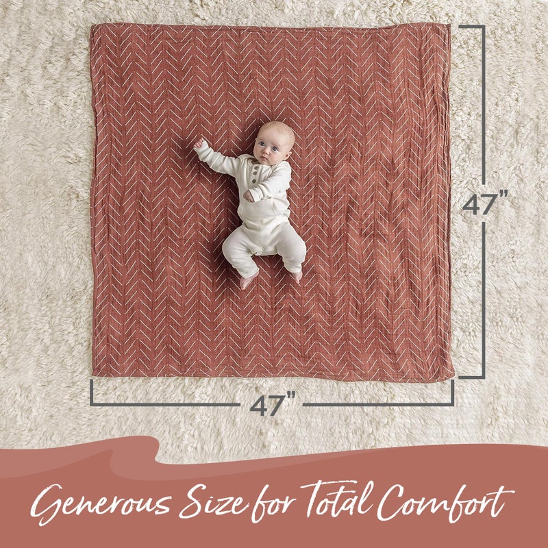 Itzy Ritzy Breastfeeding Boss Multi-Use Cover â€“ A Nursing Cover, Swaddle, Car Seat Wrap, Tummy Time Mat & Burp Cloth All in One â€“ Made of Soft Muslin Fabric & Measures 47â€ x 47â€ (Mudcloth) - Image 5