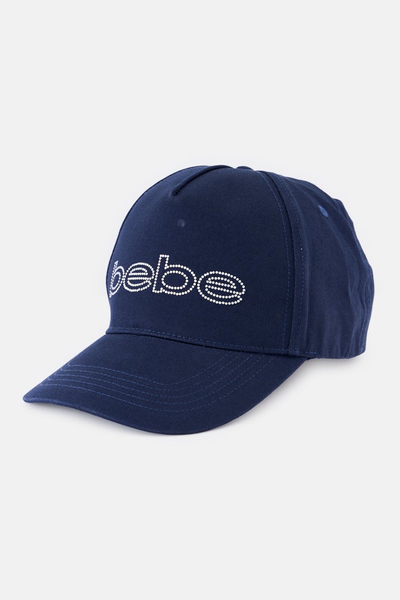 bebe Women Brand Logo Cap, Navy - Image 1