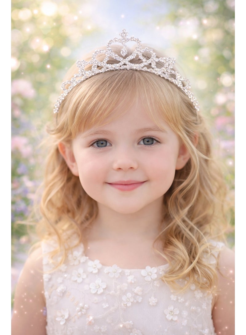 تاج رأس للأطفال مرصع بالكريستال – تاج أميرة أنيق للحفلات وأعياد الميلاد والمناسبات – متعدد الأشكال والألوان - Image 1