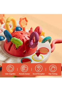 XICEN Baby Montessori Sensory Teething Toy Infants Push and Pull Toy Kids Silicone Pull String Toy Developmental Activity Teether Toy  - Image 4
