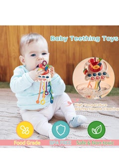 XICEN Baby Montessori Sensory Teething Toy Infants Push and Pull Toy Kids Silicone Pull String Toy Developmental Activity Teether Toy  - Image 2