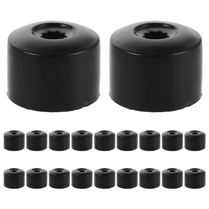 17mm Hexagonal Tire Nut Covers 20pcs Black Wheel Lug Bolt Caps Hub Dustproof Protection - Image 2