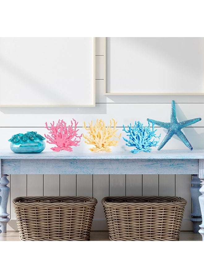 Realfrog 4 Pack Artificial Aquarium Coral Decor, Plastic Faux Coral Reef Decorative Cute Fish Tank Decorations, Under The Sea Centerpiece Realistic Ocean Plant Ornaments for Party, Living Room - Image 5