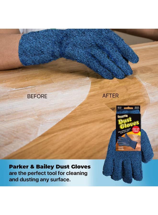 Parker & Bailey 2-Piece Lint Free Reusable Microfiber Dust Glove Set Blue 742085 - Image 3