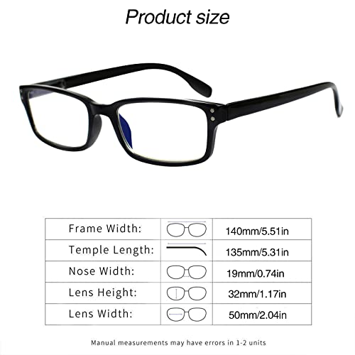 Kerecsen 6-Pack Reading Glasses Blue Light Blocking,Spring Hinge Readers for Men Women,Computer Eyeglasses (6 Black, 1.75, multiplier_x) - Image 2