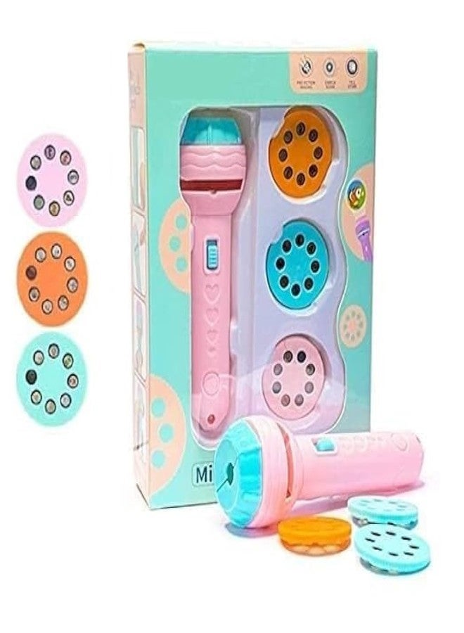 Crazy Buy CrazyBuy 3 Slides 24 Patterns Mini Projector Toy Slide Projector Torch for Kidsy (Multicolor) - Image 1